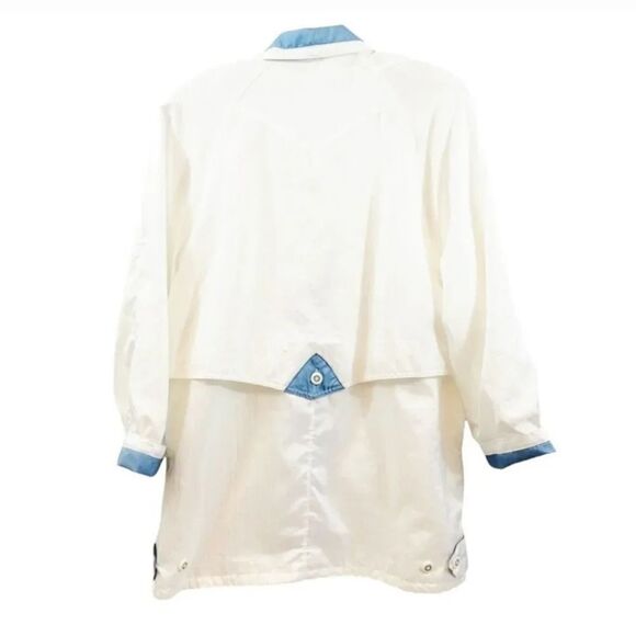 Vintage 80's Current Seen Oversized Windbreaker Jacket in White/Blue Size Medium - Picture 2 of 10